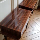 Pair of nightstands Tineo 60s wood plates