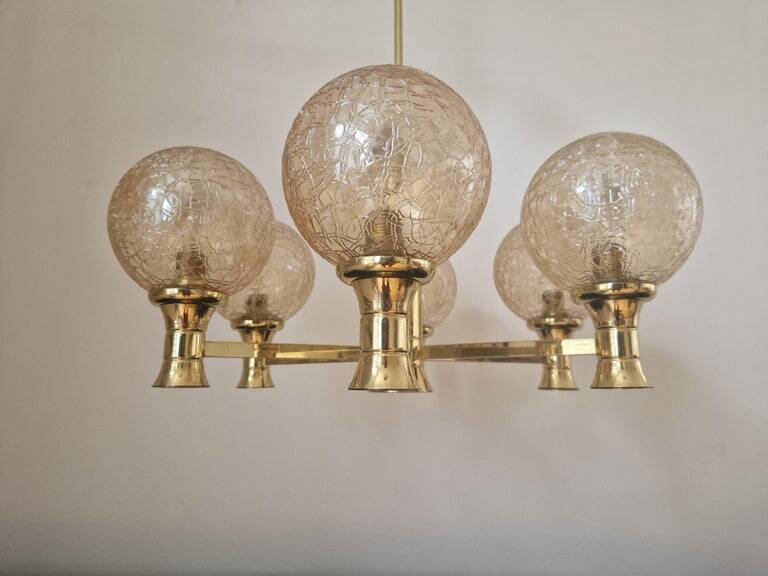 Mid-Century Brass Sputnik Chandelier, Germany, 1970s