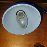 Table lamp chromed metal and glass globe used