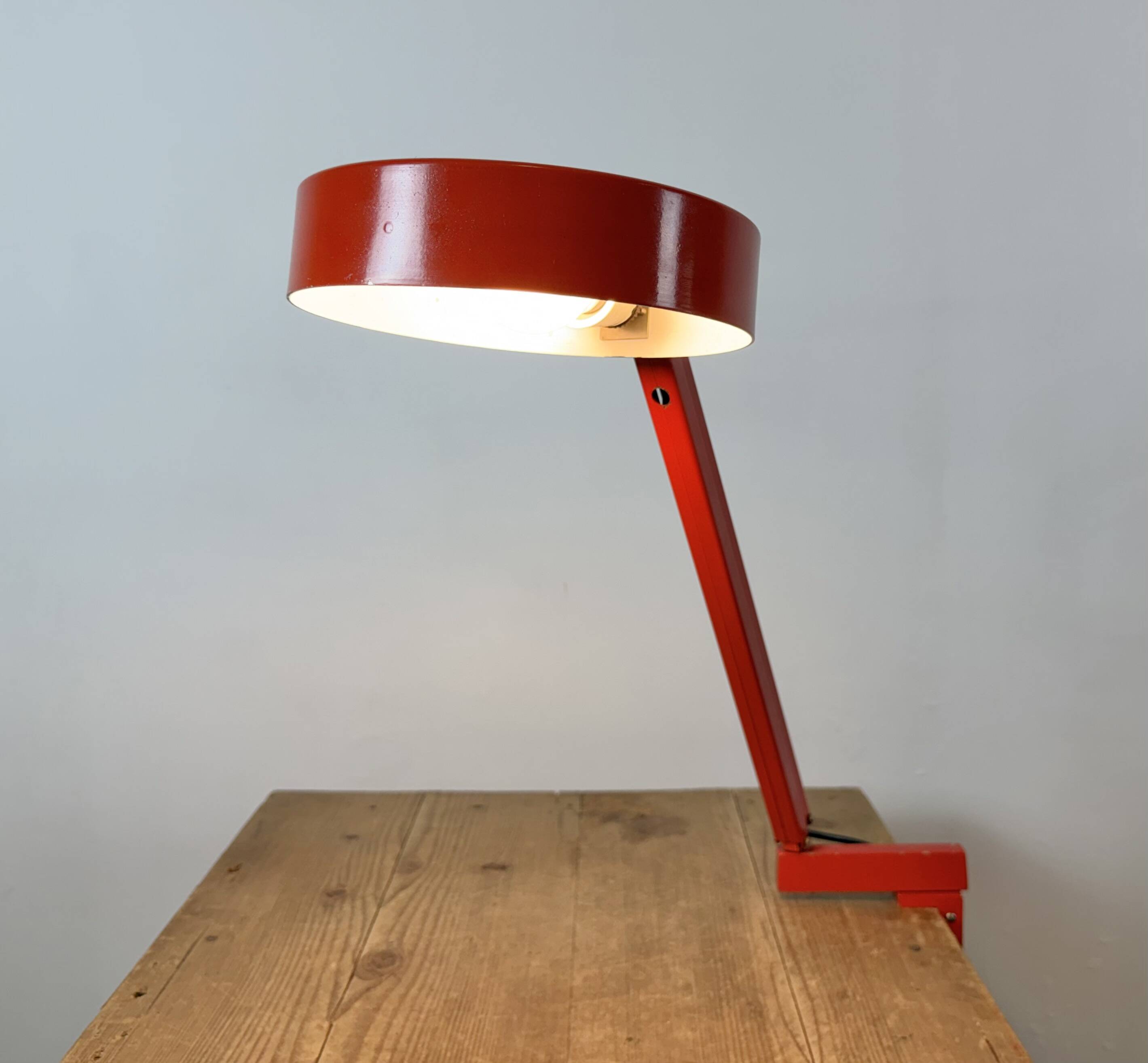 Vintage Red Adjustable Table Lamp, 1970s