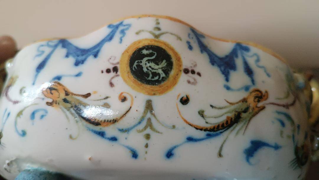 Antique centrepiece in 18th-century faience