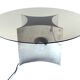 Modern Italian Coffe Table with Smoked Glass Top & Chromed Lamp, 1970's