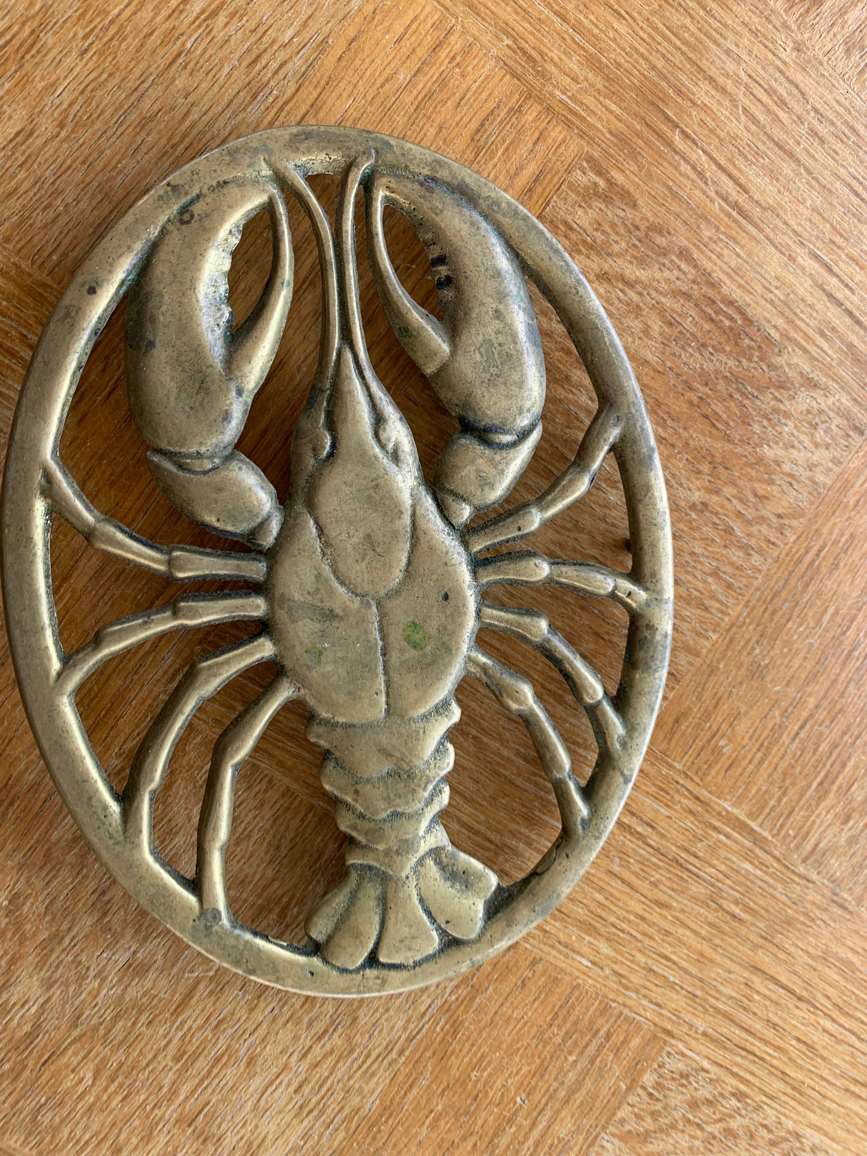 Golden brass underside vintage lobster