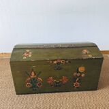 Large antique trunk hand-painted décor