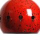 Mid Century red and black small enameled pendant lamp with original canopy