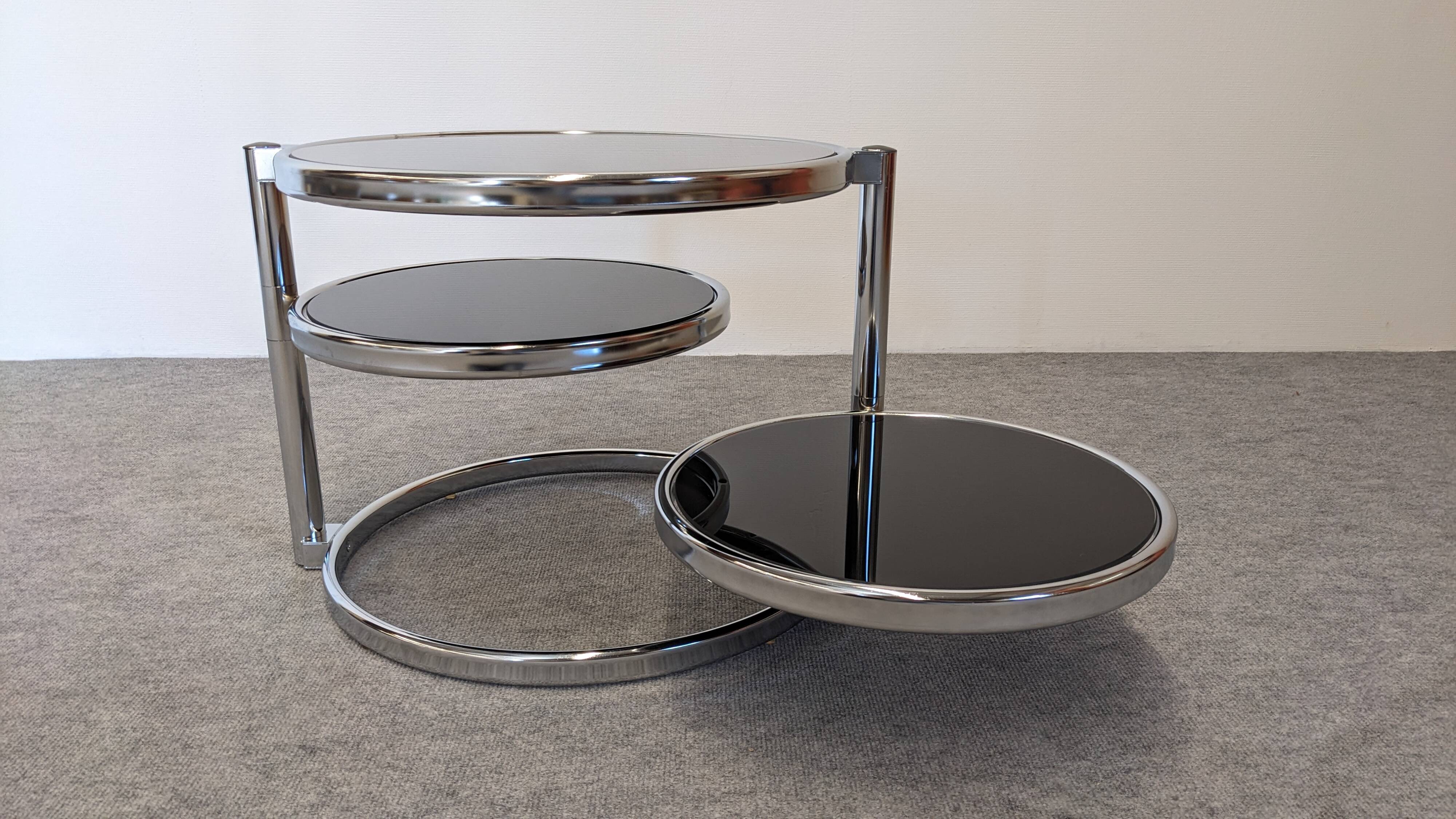 Space Age 3-tier coffee table by Leitmotiv-Swivel, Netherlands circa 1970
