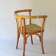 Fauteuil de bureau, bois blond, vers 1930, assise bois