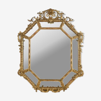Wooden mirror and gilded stucco Napoleon III era