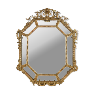 Wooden mirror and gilded stucco Napoleon III era