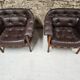 Paire de fauteuil vintage cuir Coja Suède 1960"