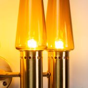 Hans Agne Jakobsson wall lamp made from brass with orange shades