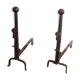 Pair of moors, ancient wrought iron channels from the 17th century