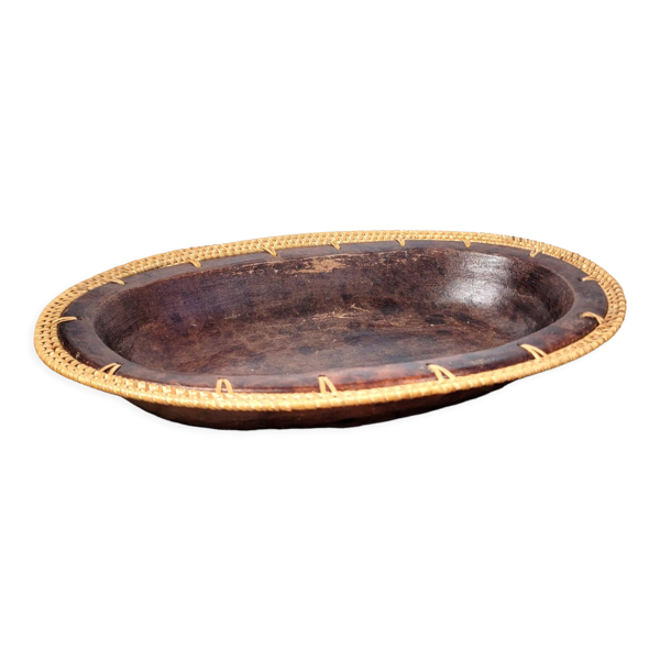 Plat ou corbeille vannerie et céramique