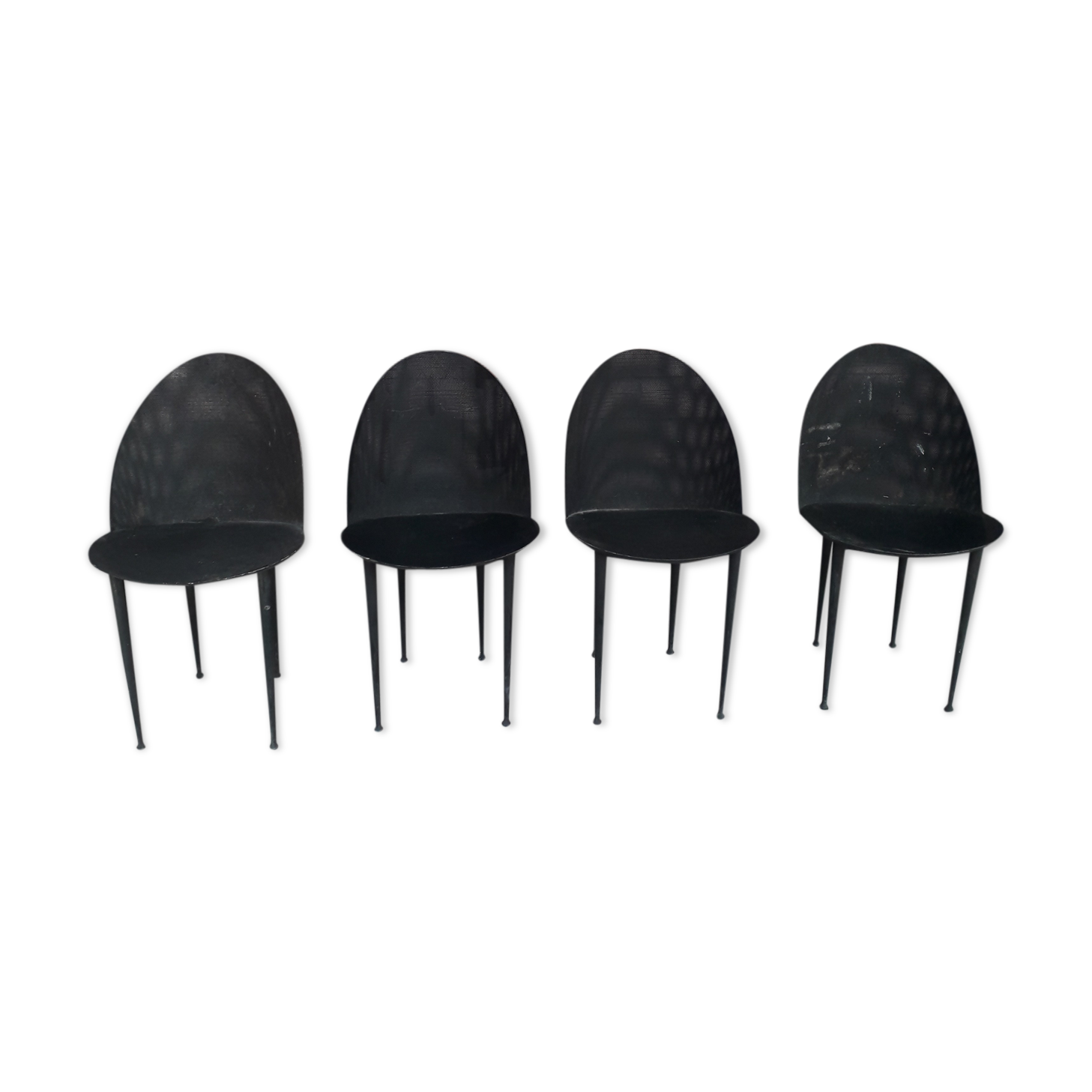 4 vintage metal chairs