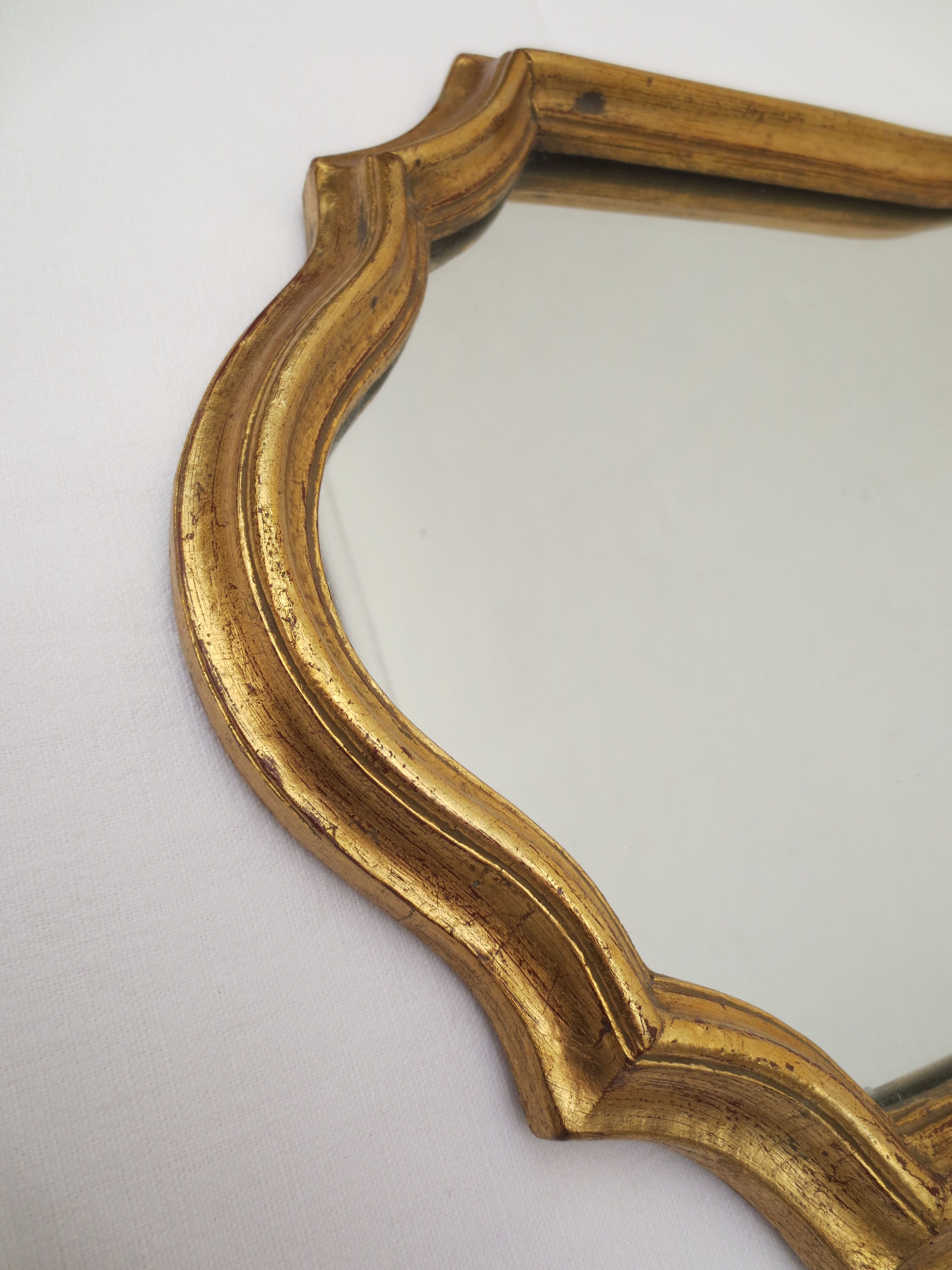 Ancien miroir de style  en bois tour doré, 41x27 cm