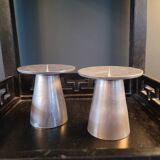 Paire de bougeoirs scandinaves en aluminium