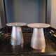 Pair of Scandinavian aluminum candlesticks