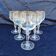 Six vintage water glasses, cut crystal, gold rim