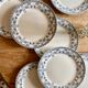 Set of 10 old flat plates in iron earth, model Noisette de Sarreguemines