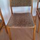 4 Scandinavian chairs in wood and patterned fabric, 1960s.
