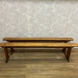Pair of solid oak benches