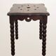 Oak stool with beaded spool legs