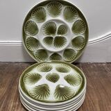 Assiettes et plat à huitres barbotine