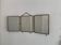 Vintage 1920s triptych barber mirror in gold with green crocodile effect - 37 x 87.