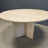 Round Italian travertine dining table 1970s