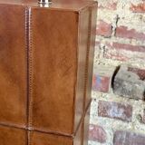 Leather-covered lamp from the 1990s Ht 70 cm