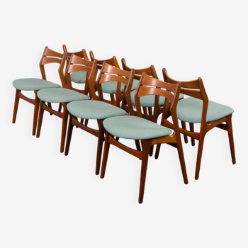 Set of 8 Teak Dining Chairs, Model 310, Erik Buch for Christiansen Møbelfabrik, Denmark 1960s