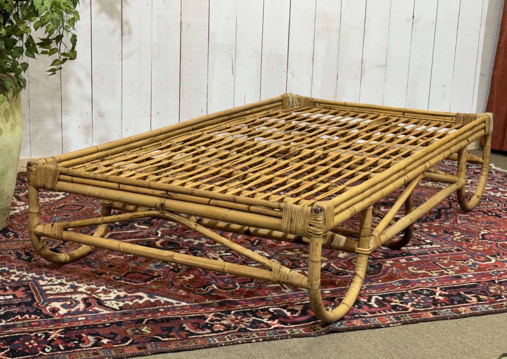 1960s rattan and bamboo daybed