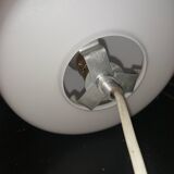 Set of 2 space age ''half sphere'' pendant lights in opaline vintage 1960