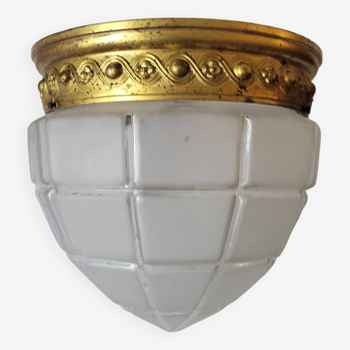Art Deco ceiling light in frosted glass