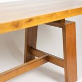 Light cherry wood varnished desk. 1970s