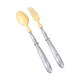 Silver and ivory salad cutlery in early 20th century