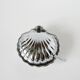 Shell butter dish in stainless steel and blue glass, with butter dish, 1970