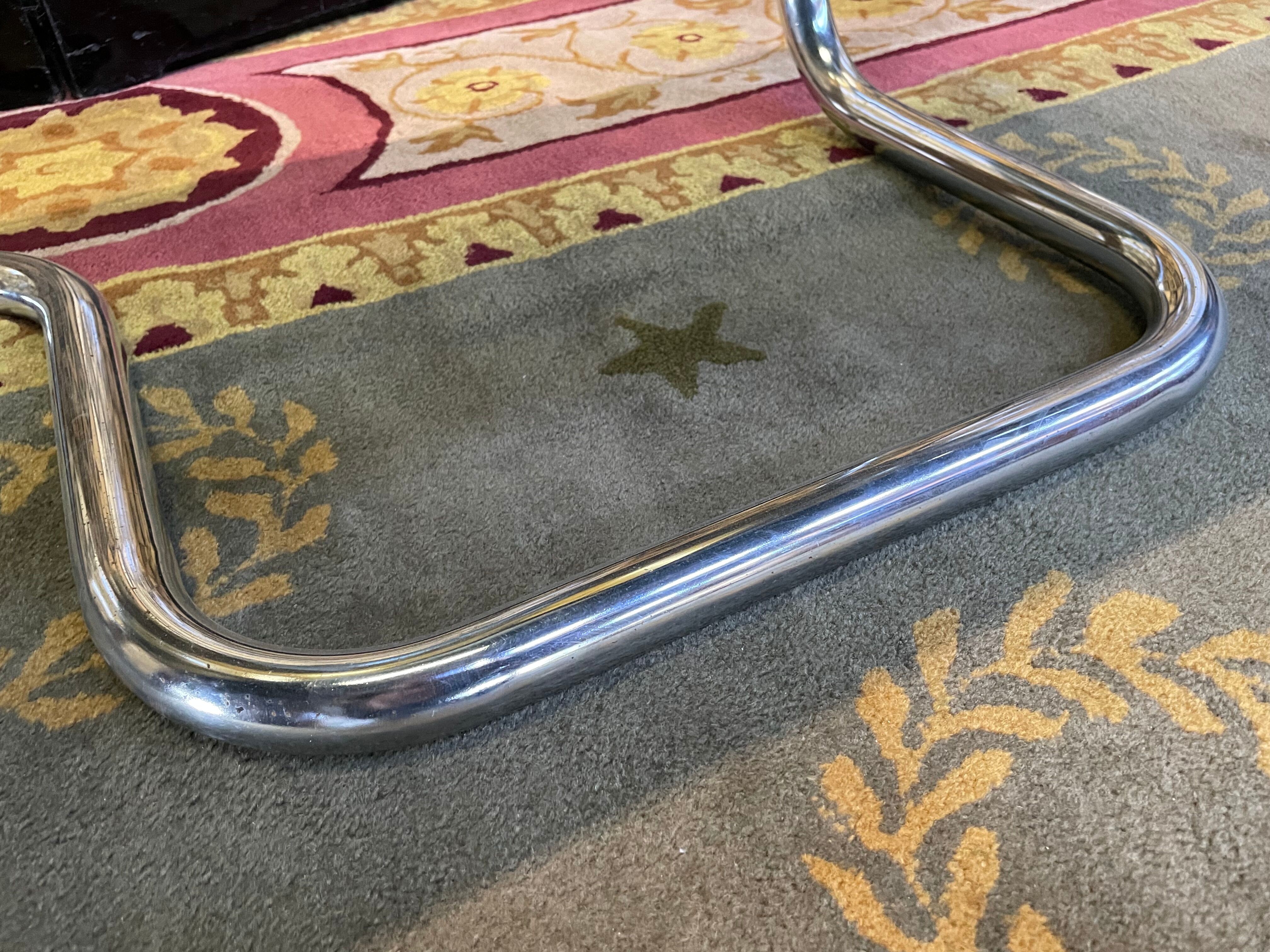 1970 chrome and smoked glass coffee table