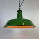 Industrial Green Enamel Factory Pendant Lamp from Revo, 1950s