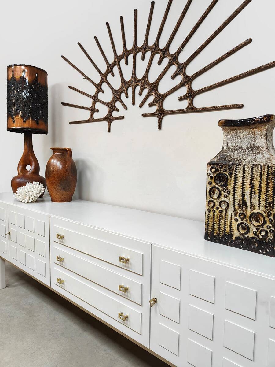 Vintage wooden credenza sideboard 'Cubism'