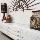 Vintage wooden credenza sideboard 'Cubism'