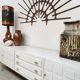 Vintage wooden credenza sideboard 'Cubism'