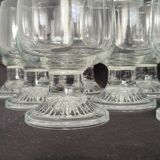 10 vintage stemmed glasses in molded glass