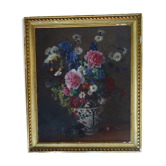 Ancien tableau bouquet de fleurs