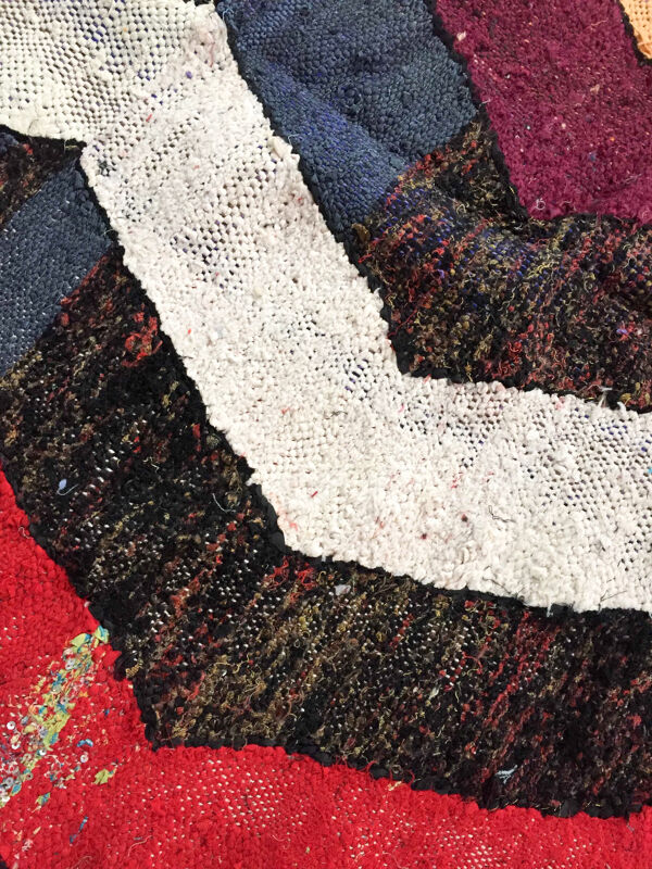 Tapis berbère Kilim Boucherouite graphique multicolore 287x152cm