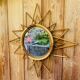 Vintage 60s/70s rattan sun mirror.