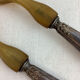 Old salad servers in filled silver and horn