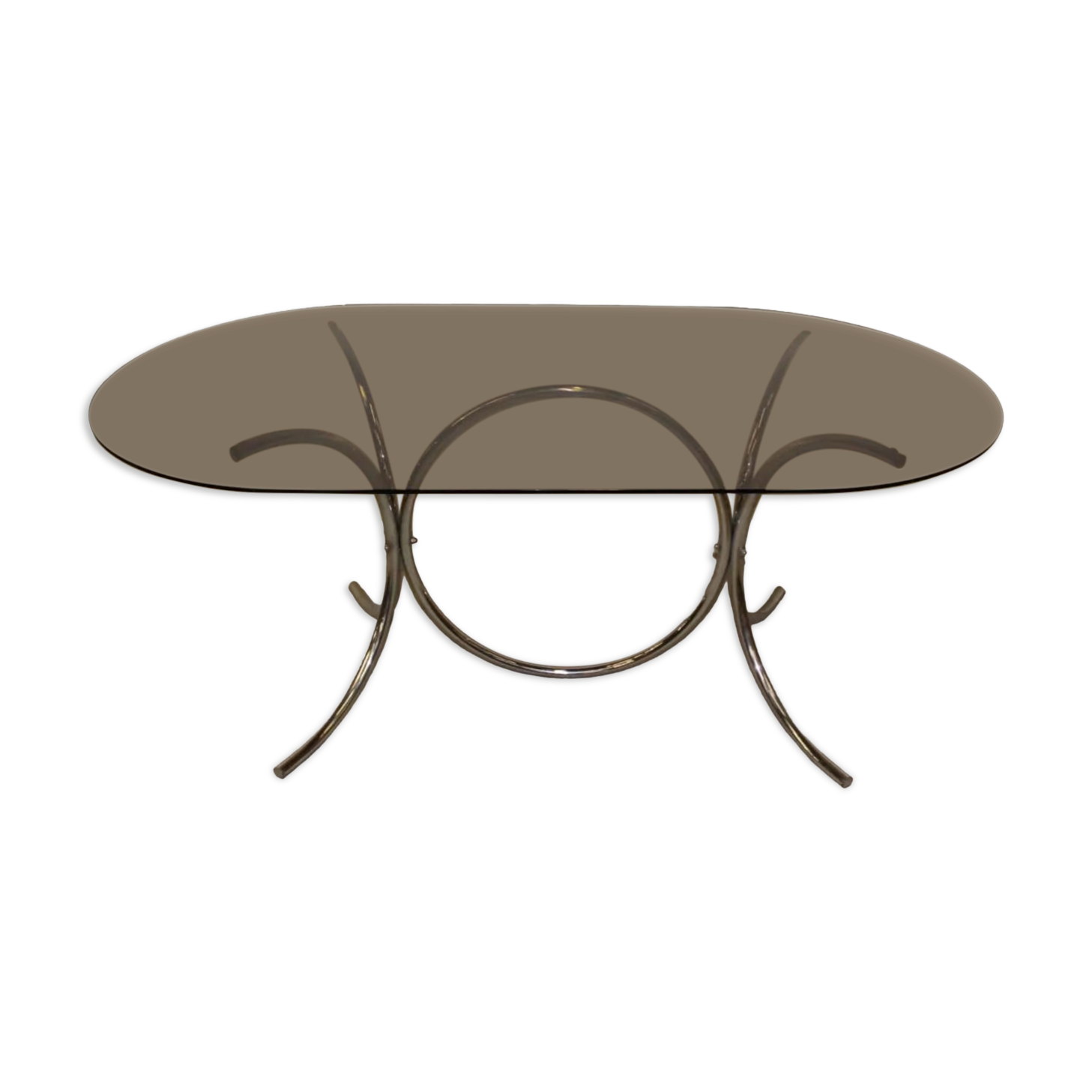 Smoked glass and chrome table circa 1970