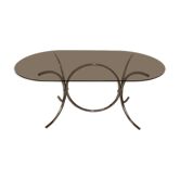 Smoked glass and chrome table circa 1970