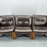 1980s Modular Leather Sofa by TON, Czechoslovakia